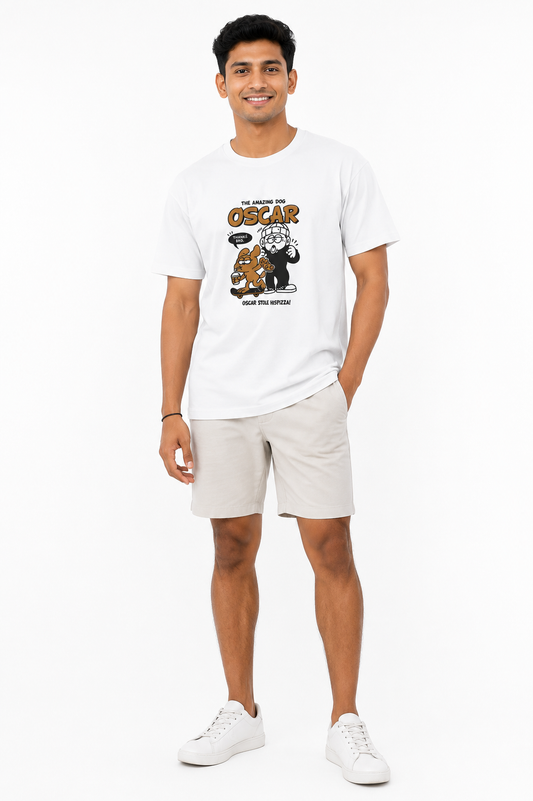 Men's navy blue and white everyday T-shirt - view 2