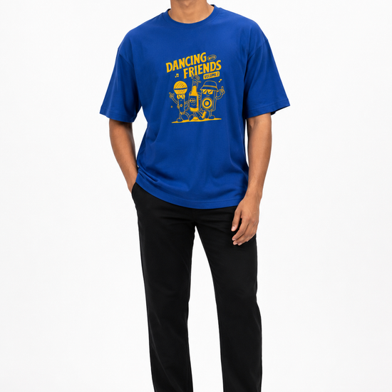 Men's blue green and light blue T-shirt - view 2