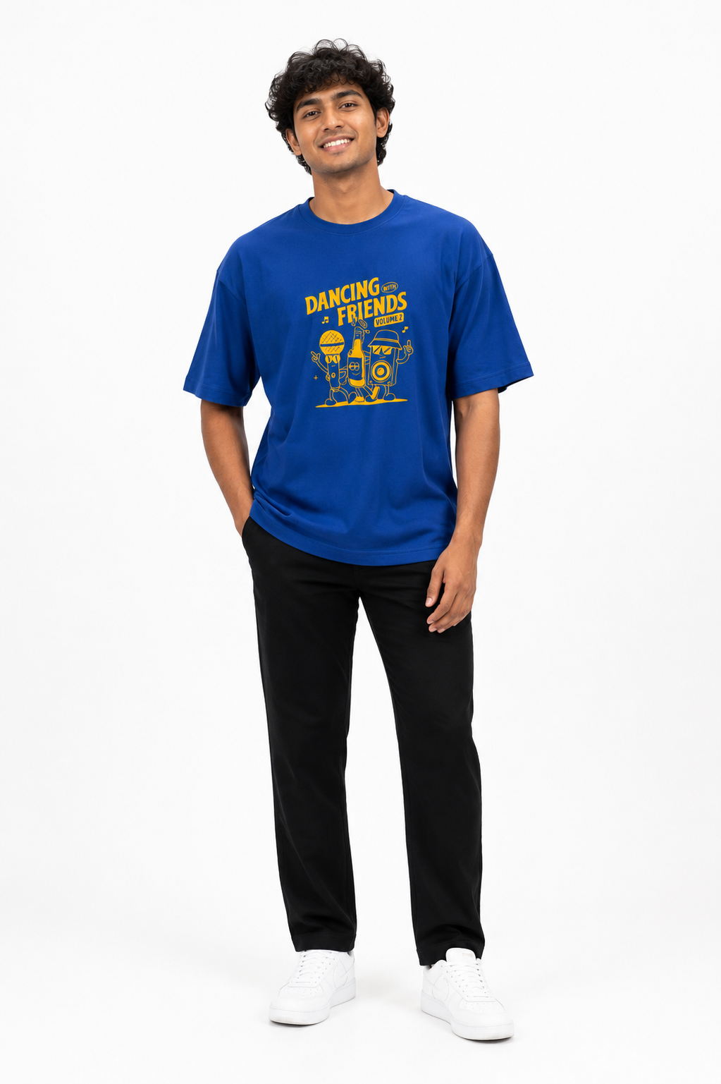 Men's blue green and light blue T-shirt - view 2