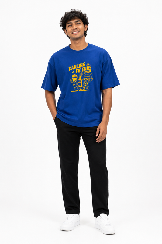 Men's blue green and light blue T-shirt - view 2
