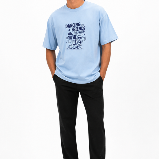 Men's blue green and light blue T-shirt - view 4