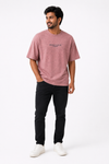 Men's acid-wash Driven by Purpose slogan T-shirt - Pink variant
