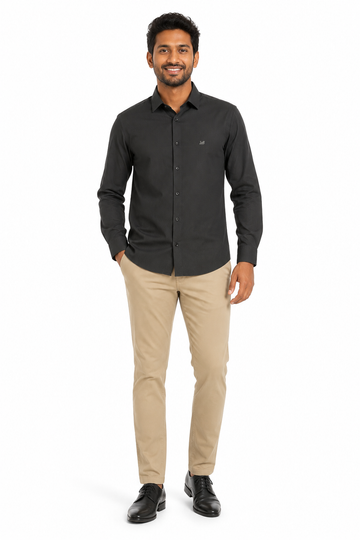 Men's black and green long sleeve shirt - view 1