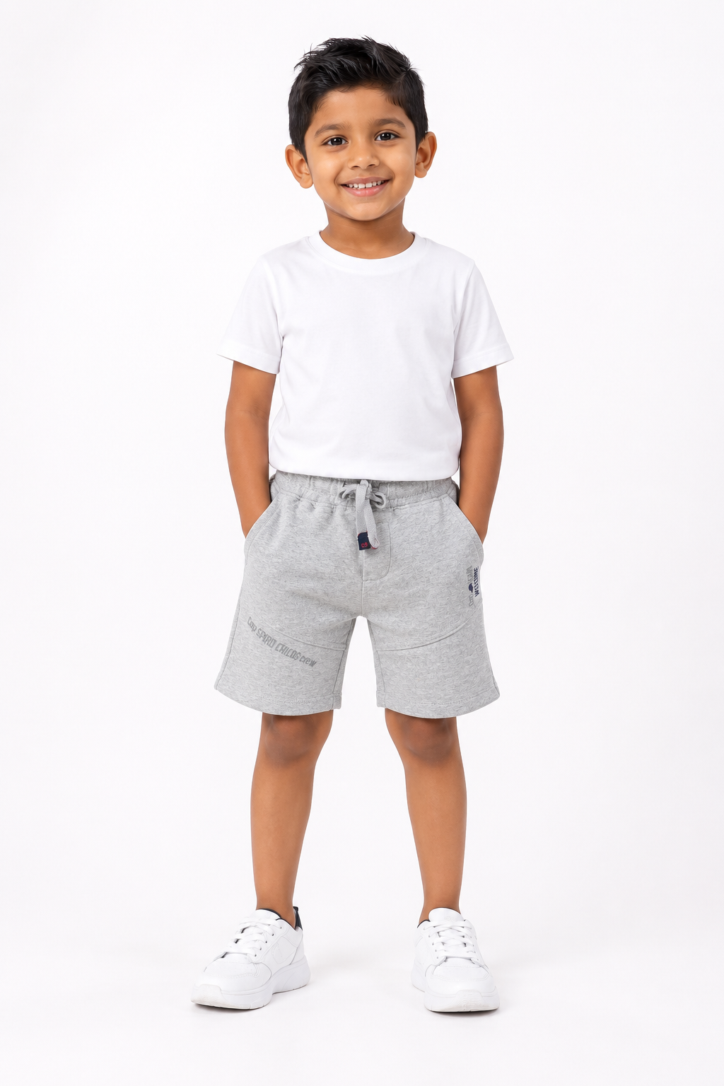 Boys' dark ash casual drawstring shorts
