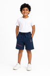 Boys' navy blue graphic drawstring shorts