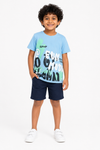 Boys' black and light blue casual T-shirt - view 2