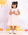 Girls' pink sleeveless A-line dress
