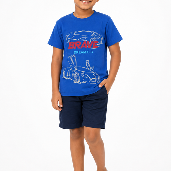 Boys' blue and gray everyday T-shirt - view 1