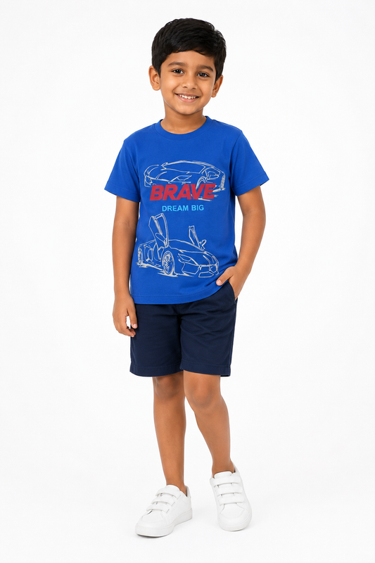 Boys' blue and gray everyday T-shirt - view 1