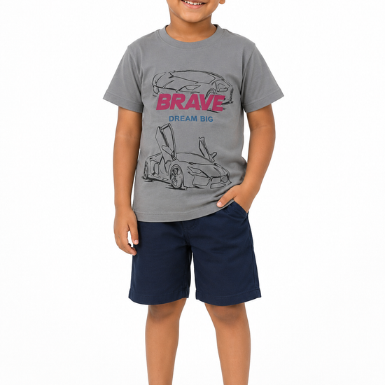 Boys' blue and gray everyday T-shirt - view 2