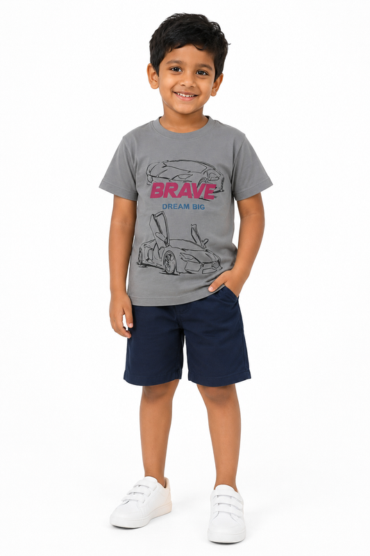 Boys' blue and gray everyday T-shirt - view 2