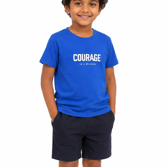 Boys' blue peach and white casual T-shirt - view 2