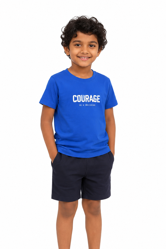 Boys' blue peach and white casual T-shirt - view 2