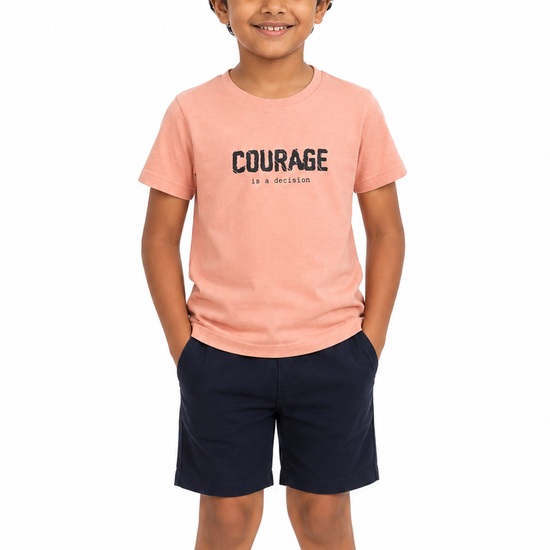 Boys' blue peach and white casual T-shirt - view 1