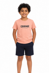 Boys' blue peach and white casual T-shirt - view 1
