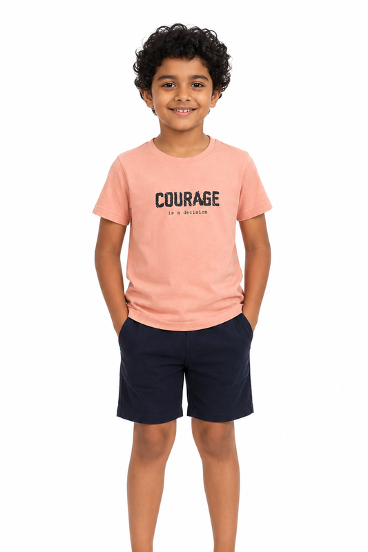 Boys' blue peach and white casual T-shirt - view 1