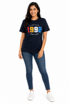 Women's brown navy and grey casual top - view 3