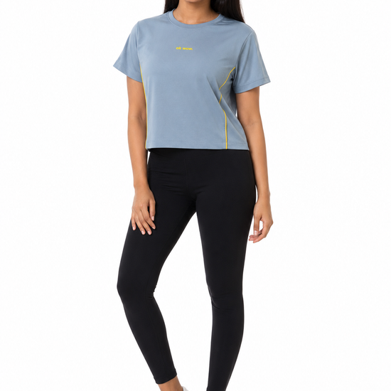 Women's blue graphic T-shirt with front print