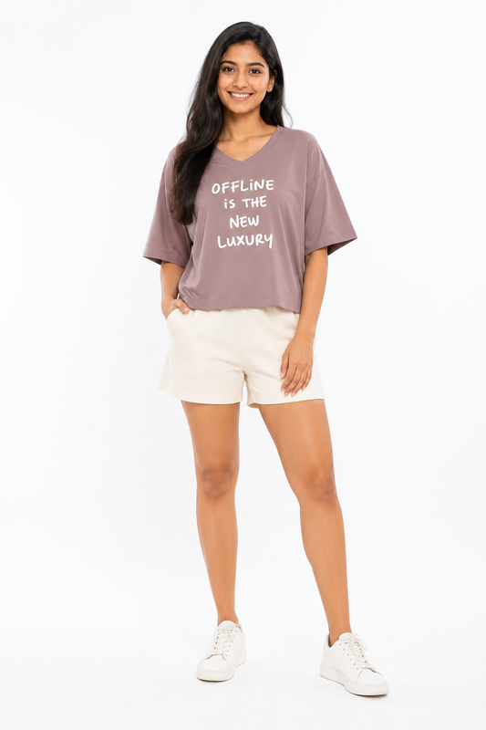 Women's lilac graphic T-shirt with front print