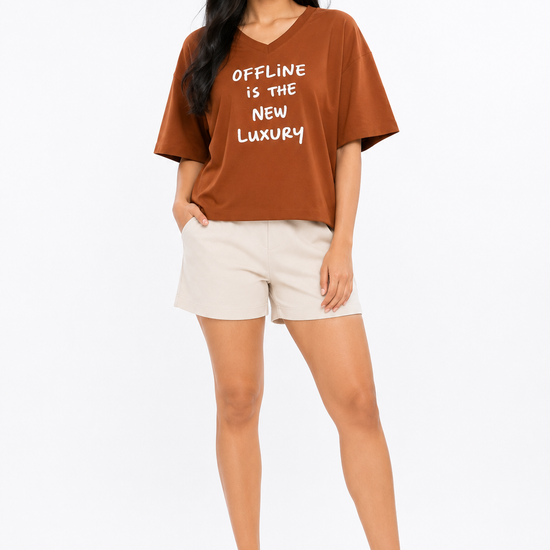 Women's rust graphic T-shirt with front print