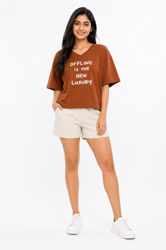 Women's rust graphic T-shirt with front print