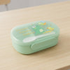 Green kids animal print lunch box with spoon