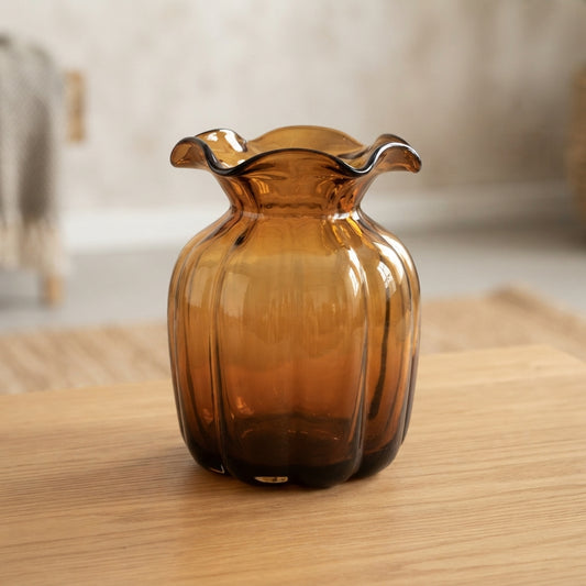 Wide Decorative Glass Flower Vase main product view