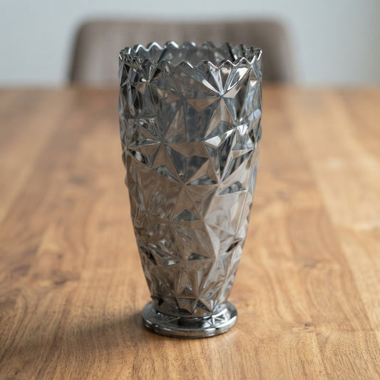 Mixed-Finish Metallic Glass Vase detail view 2