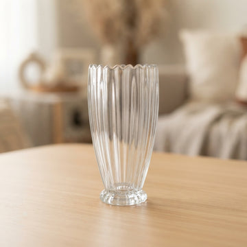 Textured Clear Glass Flower Vase main product view