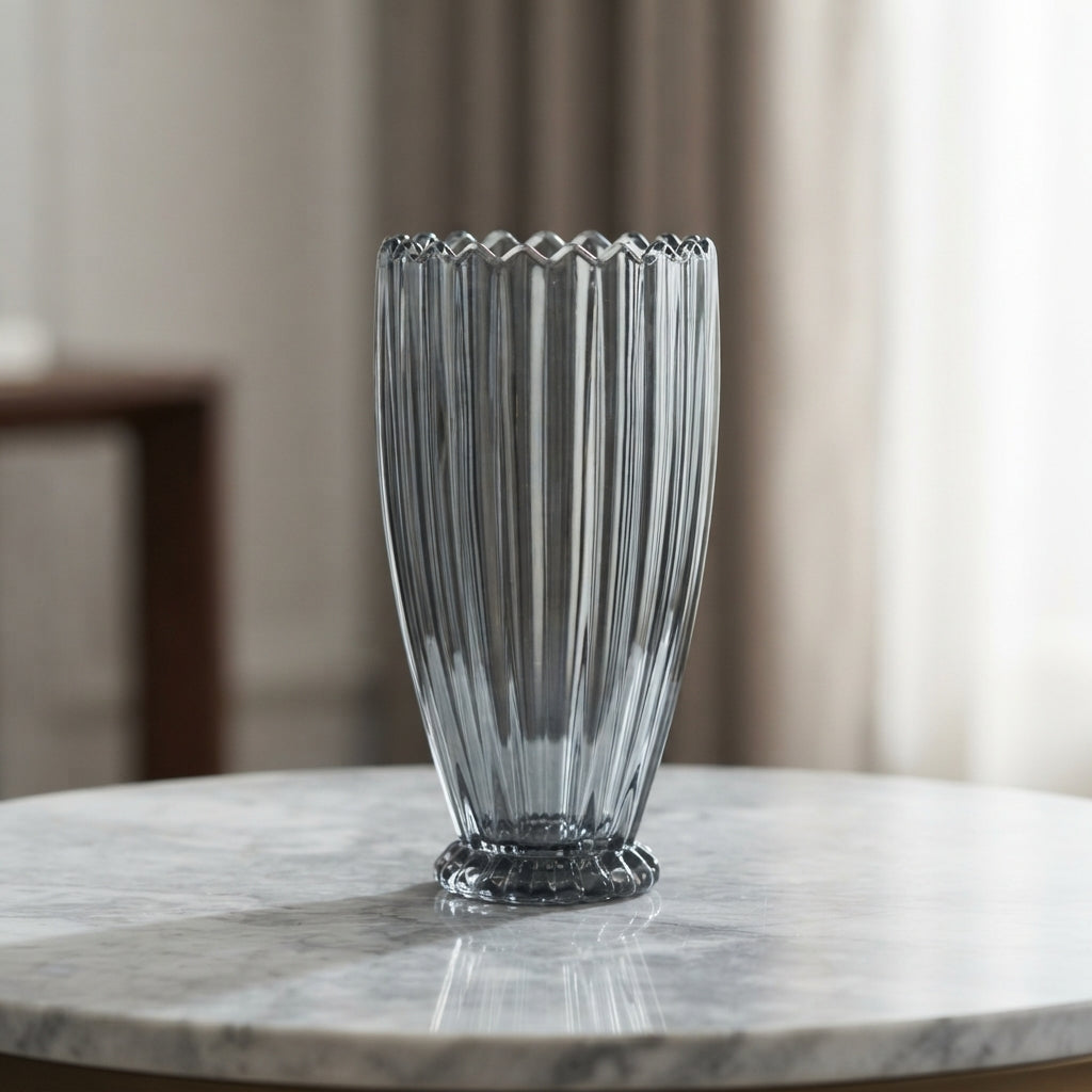 Metallic Accent Glass Flower Vase main product view