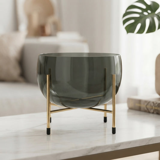 Glass Vase with Gold Stand main product view