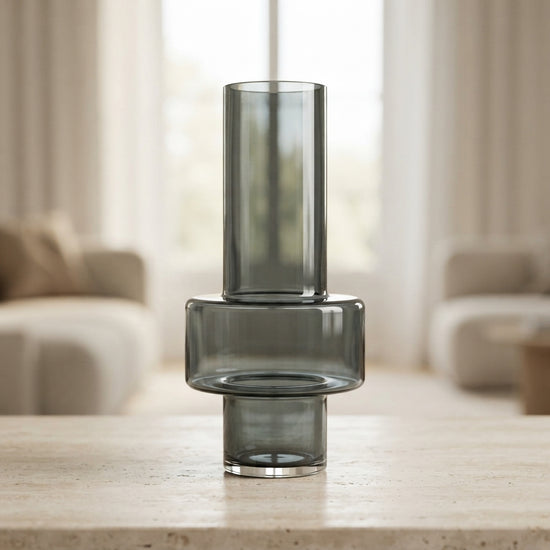 Tall Clear Decorative Glass Vase main product view