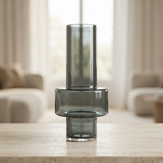 Tall Clear Decorative Glass Vase main product view