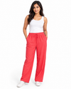 Cinnamon Isle Women's Elastic Drawstring Waist Wide-Leg Casual Pants - Front Standing View (Photo 3)