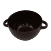 Ribbed double-handle ceramic soup bowl - Dark Brown variant