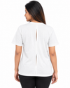 Nuvaara Women's Classic Crew Neck Everyday Cotton T-Shirt - Front View (Photo 5)