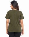 Nuvaara Women's Classic Crew Neck Everyday Cotton T-Shirt - Front View (Photo 6)