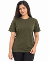 Nuvaara Women's Classic Crew Neck Everyday Cotton T-Shirt - Front View (Photo 2)