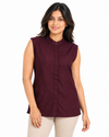 Isle Closet Women's Sleeveless Mandarin Collar Blouse - Front View (Photo 2)