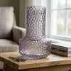 Amber Hammered Diamond Texture Glass Flower Vase
