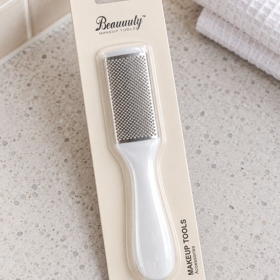 Beauuuty Dual-Sided Foot Callus File and Rasp with White Handle from Thilakma Sri Lanka