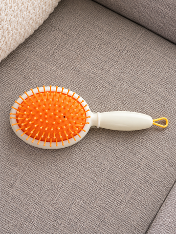 Beauuuty White and Orange Mini Paddle Hair Brush with Ball-Tipped Bristles available at Thilakma Sri Lanka