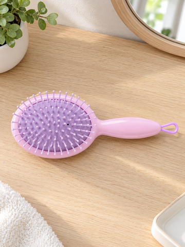 Beauuuty Pastel Lilac Purple Mini Paddle Hair Brush with Ball Tipped Bristles at Thilakma Sri Lanka