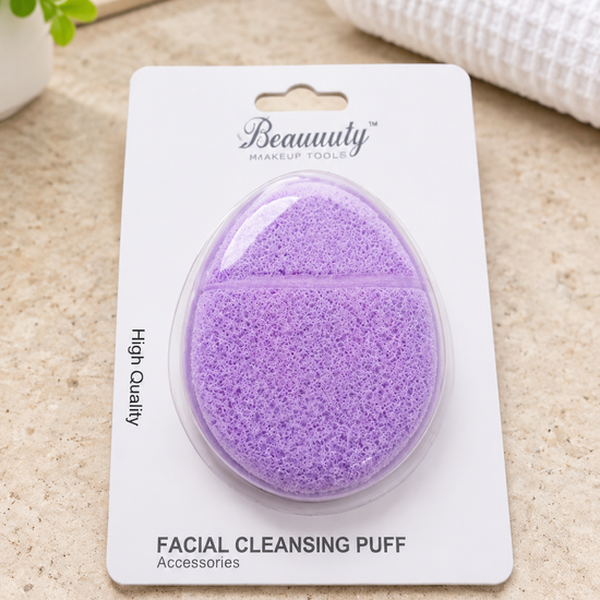 Beauuuty Lavender Purple Textured Facial Cleansing Puff with Finger Strap available at Thilakma Sri Lanka