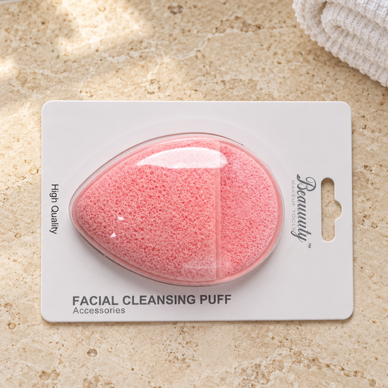 Beauuuty Coral Pink Textured Facial Cleansing Puff with Finger Strap at Thilakma Sri Lanka