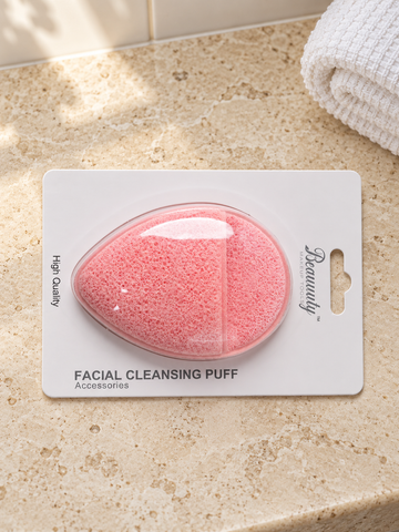 Beauuuty Coral Pink Textured Facial Cleansing Puff with Finger Strap at Thilakma Sri Lanka