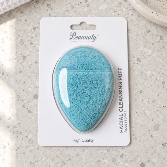 Beauuuty Teal Blue Textured Facial Cleansing Puff with Finger Strap at Thilakma Sri Lanka