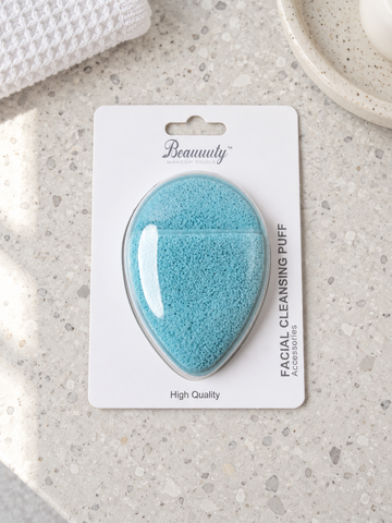 Beauuuty Teal Blue Textured Facial Cleansing Puff with Finger Strap at Thilakma Sri Lanka