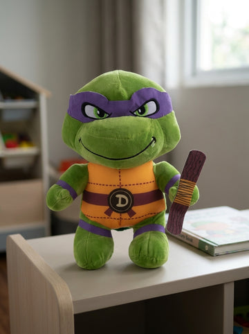 T&CO 15cm cute dark chocolate brown plush teddy bear holding an embroidered red plush heart