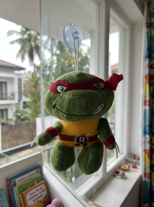 T&CO 20cm Raphael Teenage Mutant Ninja Turtle plush toy with red eye mask and soft green shell